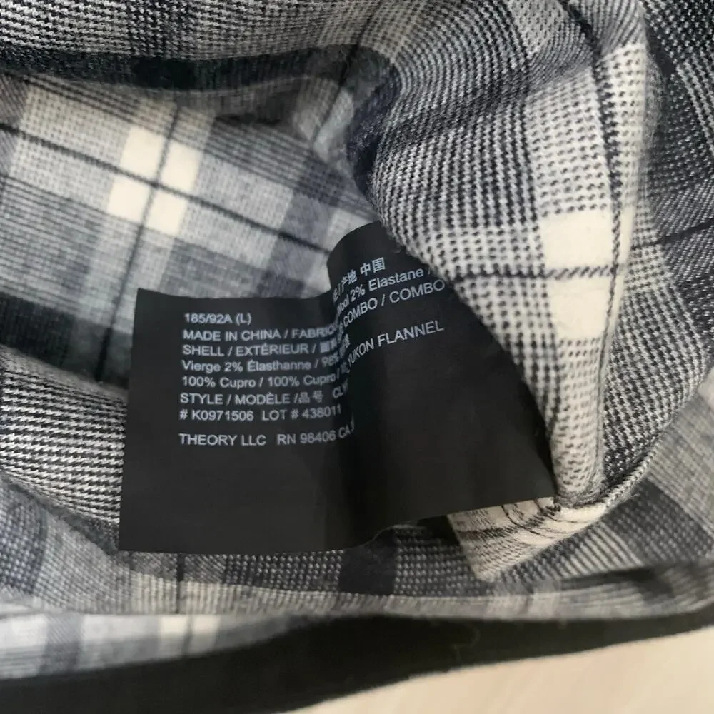 Theory Men's Plaid Button Down Shirt Size L - Picture 5 of 5